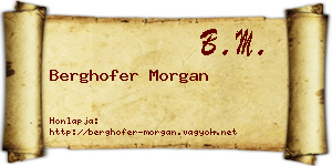 Berghofer Morgan névjegykártya